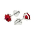 thumbnail image 2 of Clara Pucci 2 ct Brilliant Round Cut Solitaire Studs VVS1 Genuine Conflict free Red Ruby Solid 18K White Gold Designer Everyday Earrings Screw back, 2 of 5