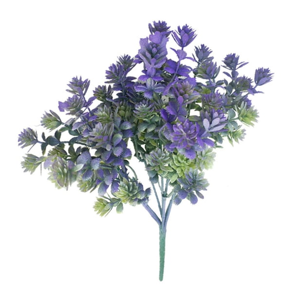 Kearding Planta artificial de hierba Guanyin simulada, decoración de vegetación, decoración para el hogar, oficina, planta de plástico falsa Plantas Artificiales púrpura Kearding HA7031-01B
