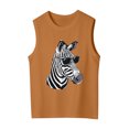 thumbnail image 3 of Girls Tops Summer Sleeveless Round Neck Print Tee Casual Top Girls Clothes Brown 8-9 Years, 3 of 3