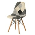 thumbnail image 1 of Fabulaxe Chaise en Tissu Patchwork Moderne, Noir et Blanc (Ensemble de 1), 1 of 1