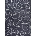 thumbnail image 1 of Ladole Rugs Shaggy Rabat Abstract Pattern Sustainable Spirals Style Indoor Big Runner Rug in Dark Gray White 2'7" x 9'10", 1 of 4