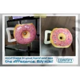 thumbnail image 3 of Tazas de cerámica con forma de donut - Deliciosas chispas de donut - Ideales para café, té, chocolate caliente y más - Regalos divertidos de tazas de café - Rosa, 3 of 4