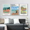thumbnail image 3 of IDEA4WALL Framed Canvas Print Wall Art Set of 3 Walk on The Cliff at Pourville by Claude Monet Posters Wall Decor Retro Abstract Landscape Prints Farmhouse Country Artwork -, 3 of 5