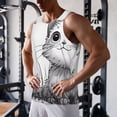 thumbnail image 5 of Uemuo Cute Cat Meadow Sketch Pattern Men's Muscle Shirts Sleeveless Dry Fit Gym Workout Tank Top Lightweight Sports Tank Top Beach Tank Top, Loose-fit Sleeveless Shirt-XX-Large, 5 of 7