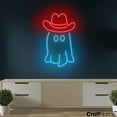 thumbnail image 2 of Craftnamesign Ghost Cowboy Neon Sign Light Up Wall Art For Halloween Night Decor, 2 of 5