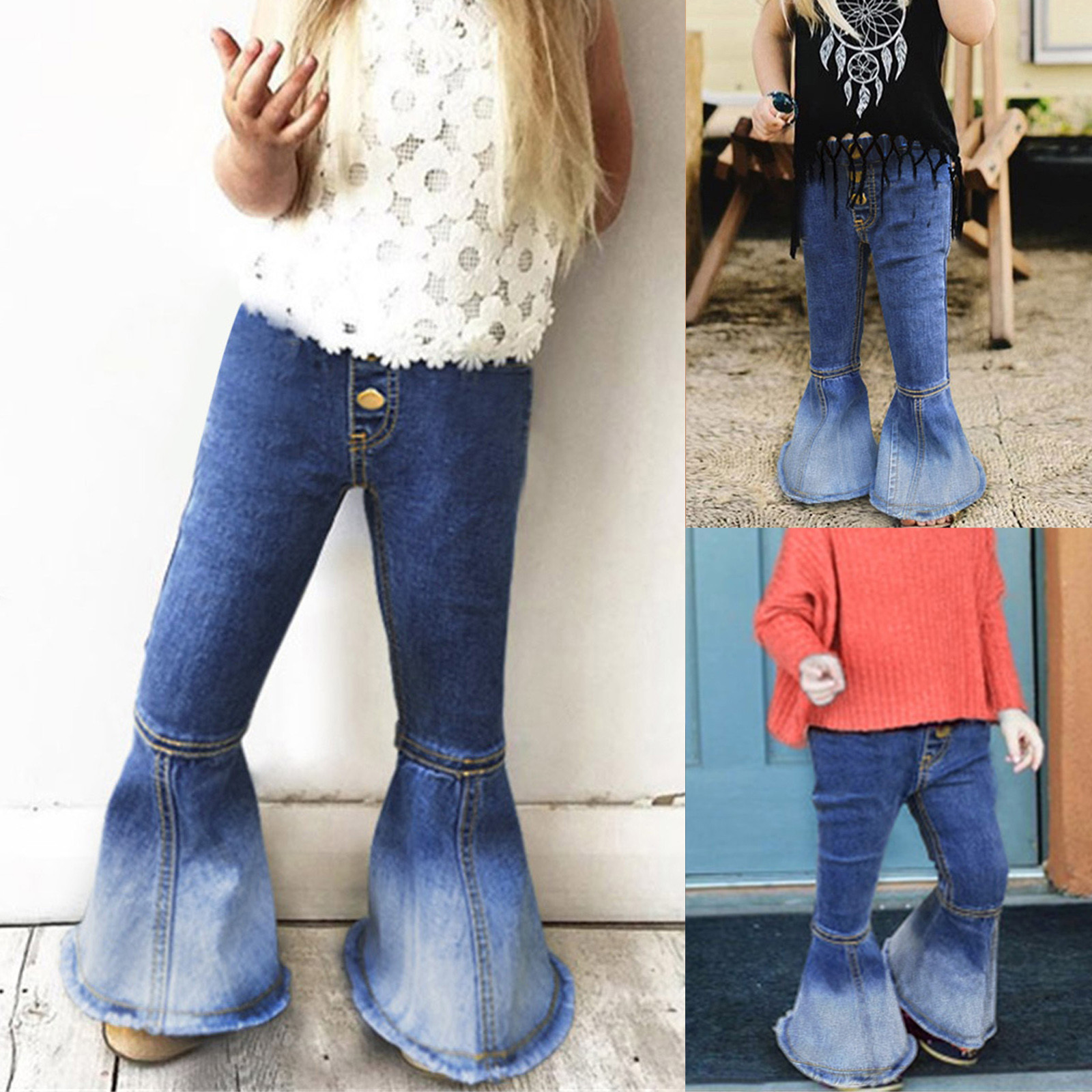 Flare Clothes Tassel Kids Jeans Baby Denim Trousers Girls Pants Toddler Pants Children Girls Pants Girls Clothes Size 6t Girls Sweatpants Size 6 J Toddler Girls Simply Joys by Baby Girl Girl - image 4 of 4