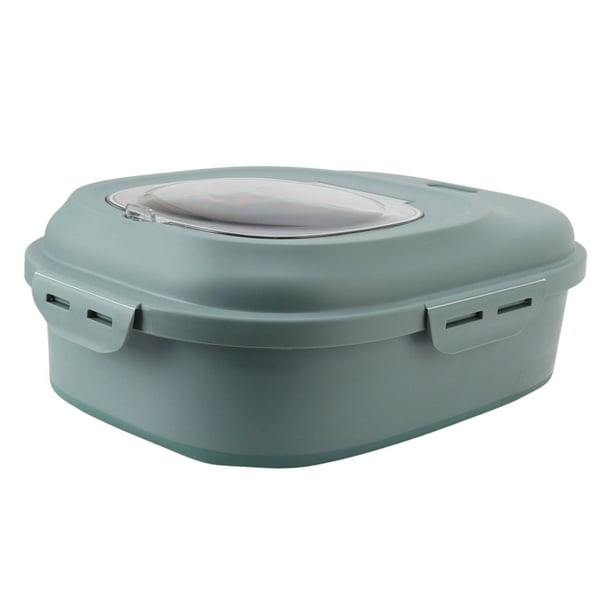 Recipiente De Almacenamiento De Alimentos De Arroz De Gran Plegable Con Taza De Medición Rueda Rodante Bin Sellable Container