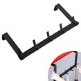 thumbnail image 2 of sweethay Door Back Hanging Hook Rack Black 5-Hook Space Aluminum Over Door Hanging Hook Rack  Space Saving Clothes Stuff Organizer for Home Door Artesanía sweethay TO002775-00, 2 of 8