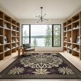 thumbnail image 2 of ODIKA Key Glam Motifs Shimmer Round Symmetrical Border Sparkle Greek Flowing Dynamic Low Profile Flatwoven for Great Room, Indoor Open Concept, Large Living, 2 of 7