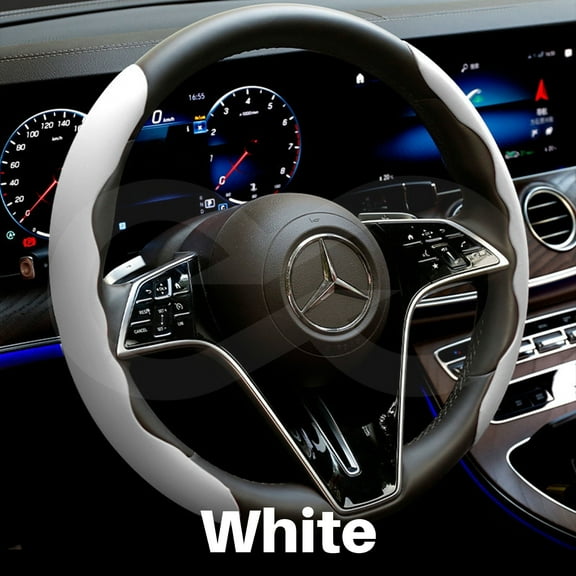 Liquid Feel Car Steering Wheel Cover - White, 1 Set Universal Non-slip Lightweight Matte Leather Steering Wheel Protector, Wear-resistant Cat Paw Shape Durable Breathable Wheel Protective Decoration