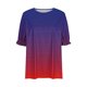 thumbnail image 3 of Fiudx Liquidación de Ofertas Flash Blusa Superior Informal de Talla Grande con Cuello Redondo y Estampado Corto para Mujer a La Moda, 3 of 4