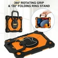 thumbnail image 4 of Allytech Rugged Case for Apple iPad 10.2" 9th 8th 7th Generation with Screen Protector Film, Rotating Stand Shockproof Shoulder Strap Back Cover Case for iPad 10.2" 2021/2020/2019, Black + Orange, 4 of 9