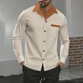 thumbnail image 2 of Shirt for Men Long Sleeve Men’s Dress Shirts Long Sleeve Button Down Business Formal Shirt Collar Cuff Contrast Casual Shirt, 2 of 8