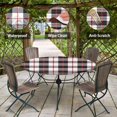 thumbnail image 2 of Red Black Plaid Round Fitted Tablecloth with Elastic Edge, Vintage Geometric Gingham Waterproof Table Cover, Indoor Outdoor Table Cloth for Kitchen Dinner, Outdoor, Picnic, 36"-44", 2 of 6