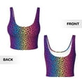 thumbnail image 5 of Picia Leopard Neon Rainbow Gradient Sports Bra for Women,Padded Strappy Sports Bras Medium Support Yoga Bra with Removable Cups,Running Yoga Bra-, 5 of 9