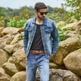 thumbnail image 3 of Fianmy Men’s Belt Genuine Leather Belts, Handmade Casual Jeans Belt for Men with Gift Box, 3 of 9