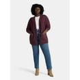 thumbnail image 2 of Terra & Sky Women’s Plus Chenille Boyfriend Cardigan Sweater, Midweight, Sizes 0X-4X, 2 of 5