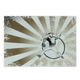 thumbnail image 1 of Baseball Cutting Board, Retro Illustration of Baseball Player on Distressed Striped Pattern Pop Art Image, Decorative Tempered Glass Cutting and Serving Board, Small Size, Brown White, by Ambesonne, 1 of 1