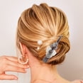 thumbnail image 2 of Unique Bargains 2 Pcs Metal Long Duckbill Hair Clips Large Crocodile Hair Clips for Women 5.31"x1.57" Gray Light Coffee, 2 of 6