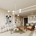thumbnail image 4 of Deyidn 6-Light Sputnik Chandelier with Adjustable Height, Vintage White Rubbed Gold Ceiling Light Fixture for Dining Room Kitchen Island, 4 of 7