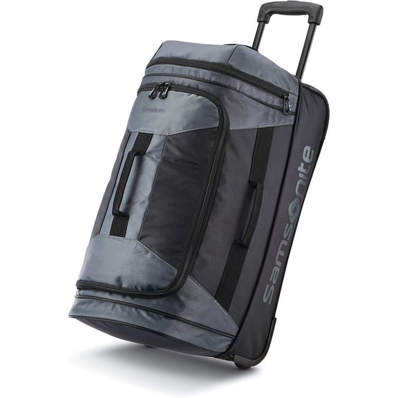 22-Inch Wheeled Duffel Bag – Rolling Luggage with Inline Skate Wheels, -Button Handle & Spacious Compartments – Moss Green/Black