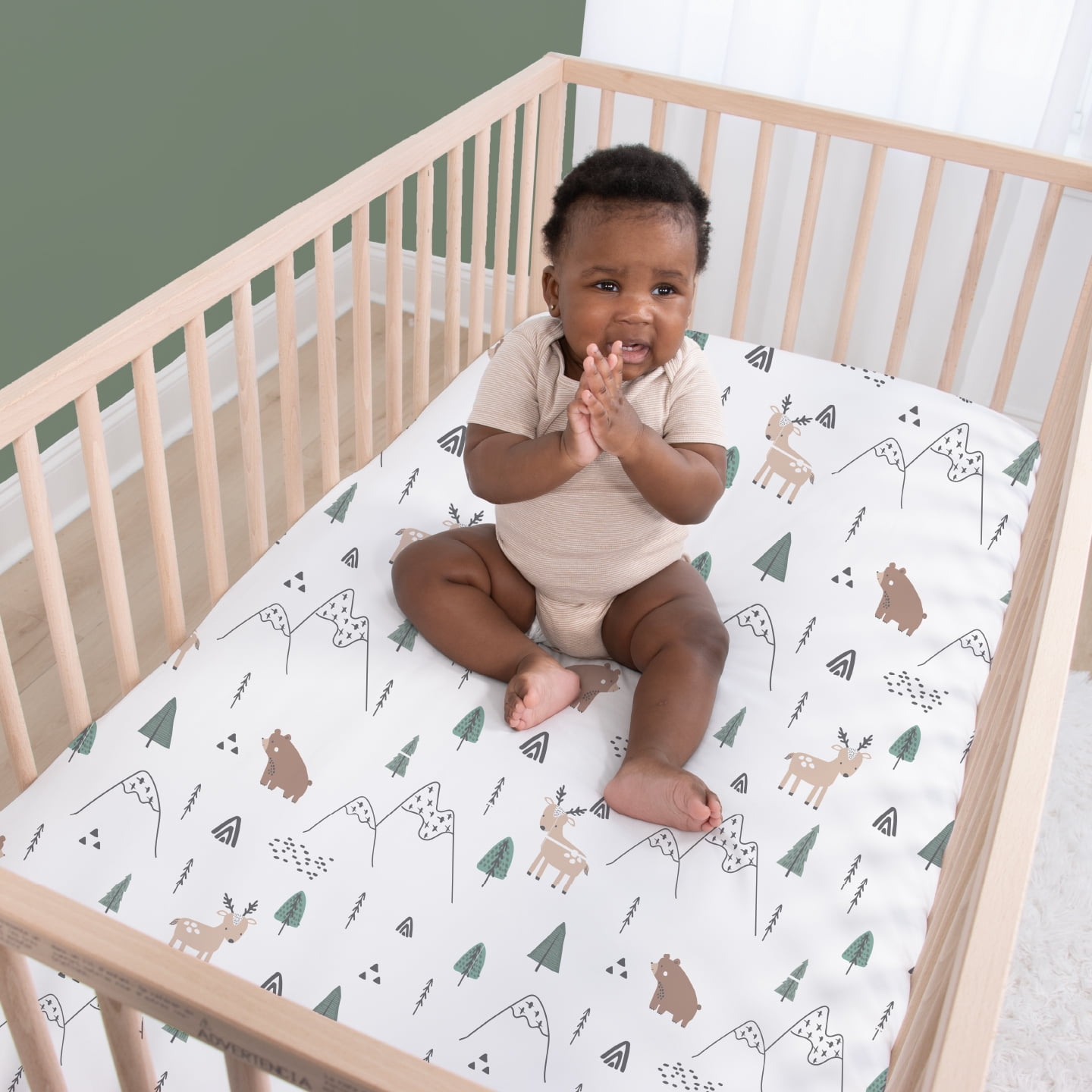 The Peanutshell Wildest Dreams Baby Crib Bedding Set and Stuffie Plush Toy, 4-Piece Set