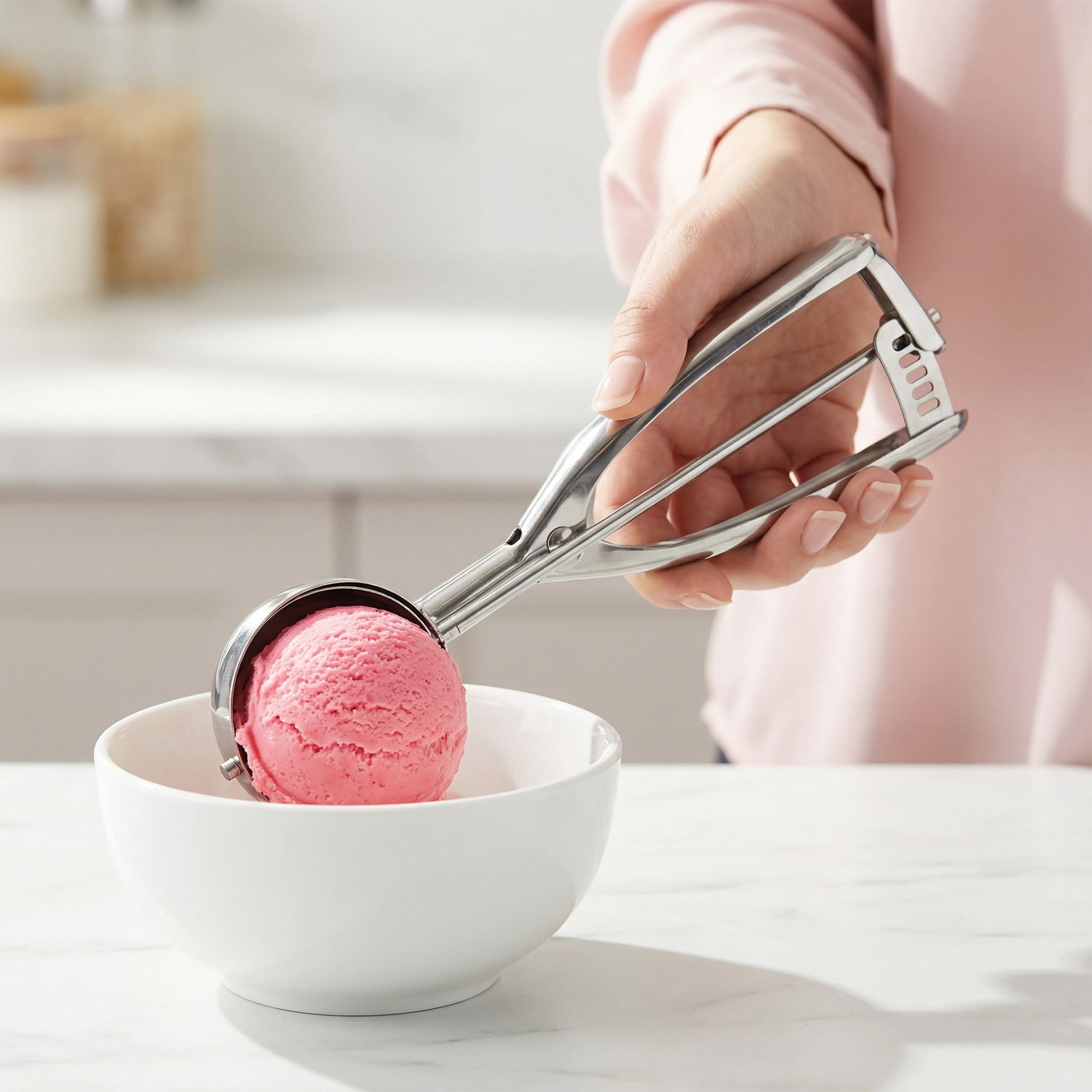 Unique Bargains Easy Clean Tool Stainless Steel Ice Cream Scoop Silver 8.7in