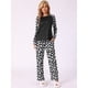thumbnail image 2 of Conjunto de pijama familiar de Halloween Inspire Chic con estampado, camiseta de manga larga y pantalones a juego, talla XL, color negro, 2 of 6