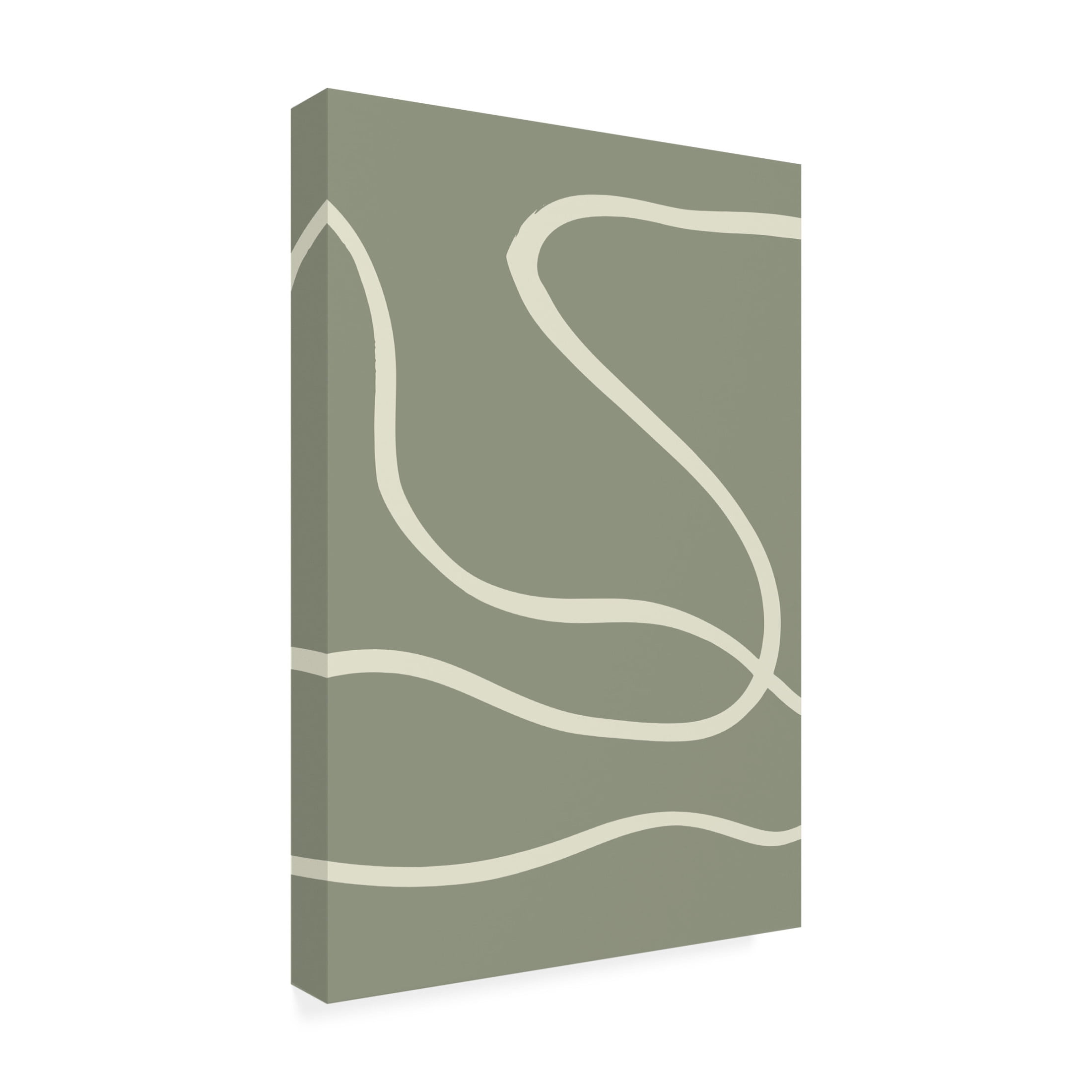 Canvas Wall Art - Pictufy Studio 'Green Lines 02' Wall Art for Living Room, Bedroom, or Office Décor by Trademark Fine Art - 30 x 47 Inches