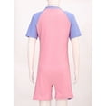 thumbnail image 6 of Haitryli Girls Boys Short Sleeve One Piece Shorty Wetsuit Rashguard Surfing Diving Bathing Suit Pink 10, 6 of 7