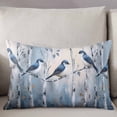 thumbnail image 3 of Teal Forest Birds Throw Pillow Cover 20 x 30 Inch Decorative Pillow Cover Modern Oil Painting Farmhouse Lumbar Pillowcase Seasonal Rectangle Cushion Case for Couch Sofa Bed Living Room, 3 of 7