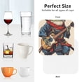 thumbnail image 4 of KLL Drink Coasters Set Square of 4,PU Leather Absorbent Coasters Set Decorative Coffee Cup Coasters Housewarming Gift for Home Decor-Samurai Frog Guitar, 4 of 5