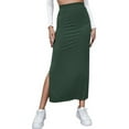 thumbnail image 2 of Sedceaty Women Half Dress, Solid Color Spring Fall Summer Street Casual Party Split Hem High Waist Skirt, 2 of 5
