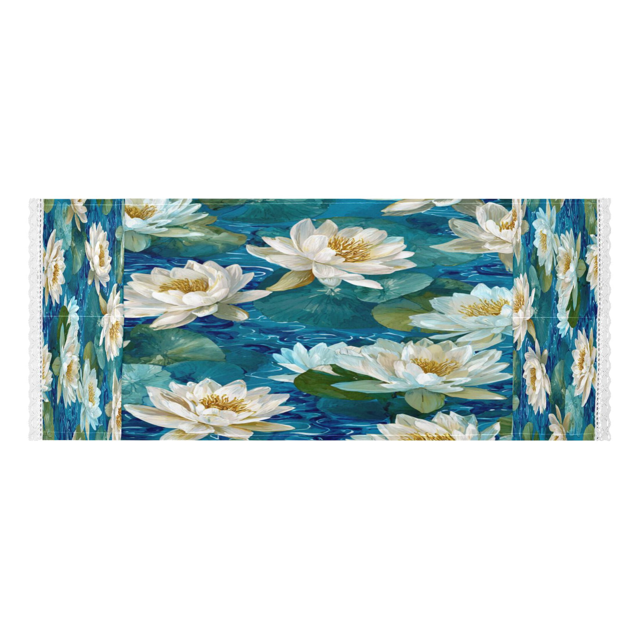 Wobogo White Water Lilies Float Washing Machine Cover Dustproof Washer Dryer Cover Waterproof Laundry Room Decorative Protector