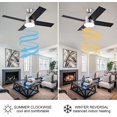 thumbnail image 4 of 44 inch Brushed Nickel and Black Ceiling Fans with Lights and Remote, Low Profile, Modern, Ceiling Fan, Bedroom, Indoor, Outdoor, Home, Fandelier, LED, Dimmable, Quiet Reversible, 1084, 4 of 5