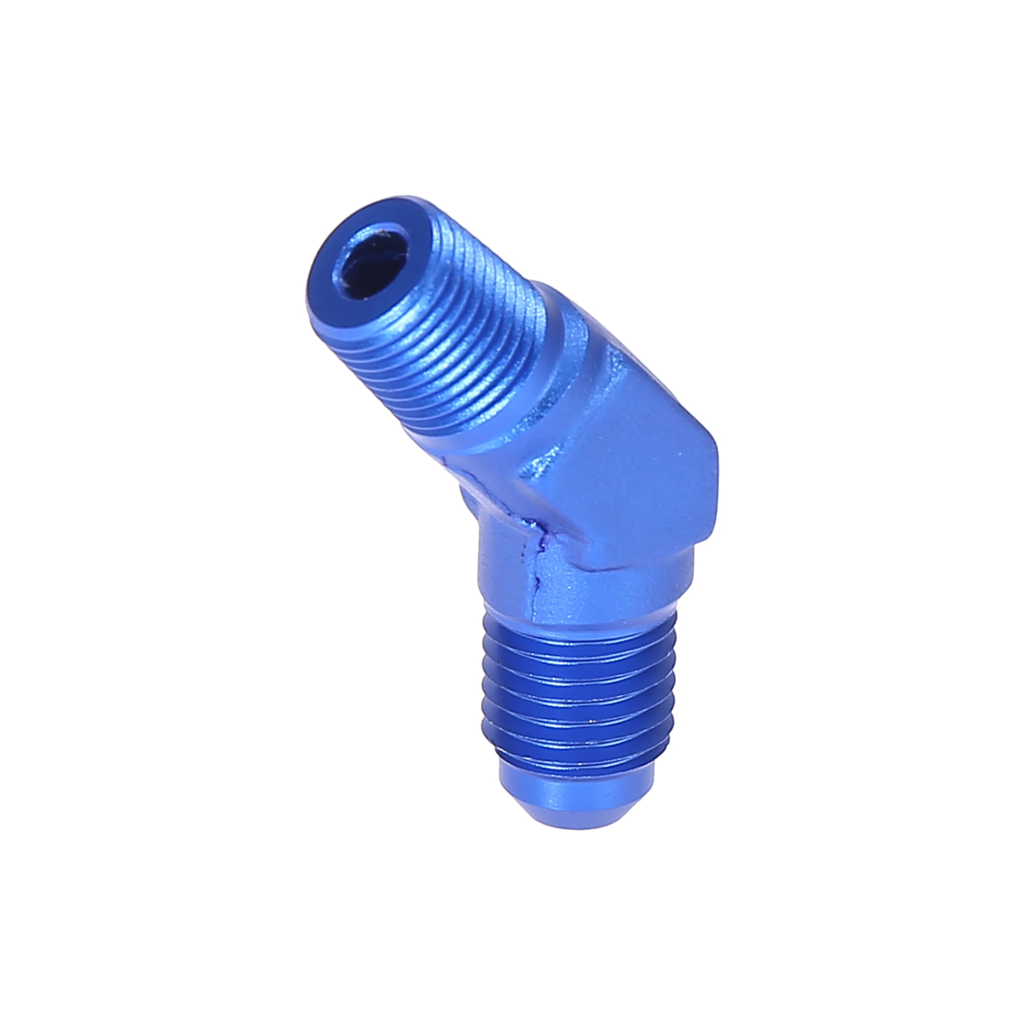 08 45 degree male adapter to 1/2" NPT male Blue 
