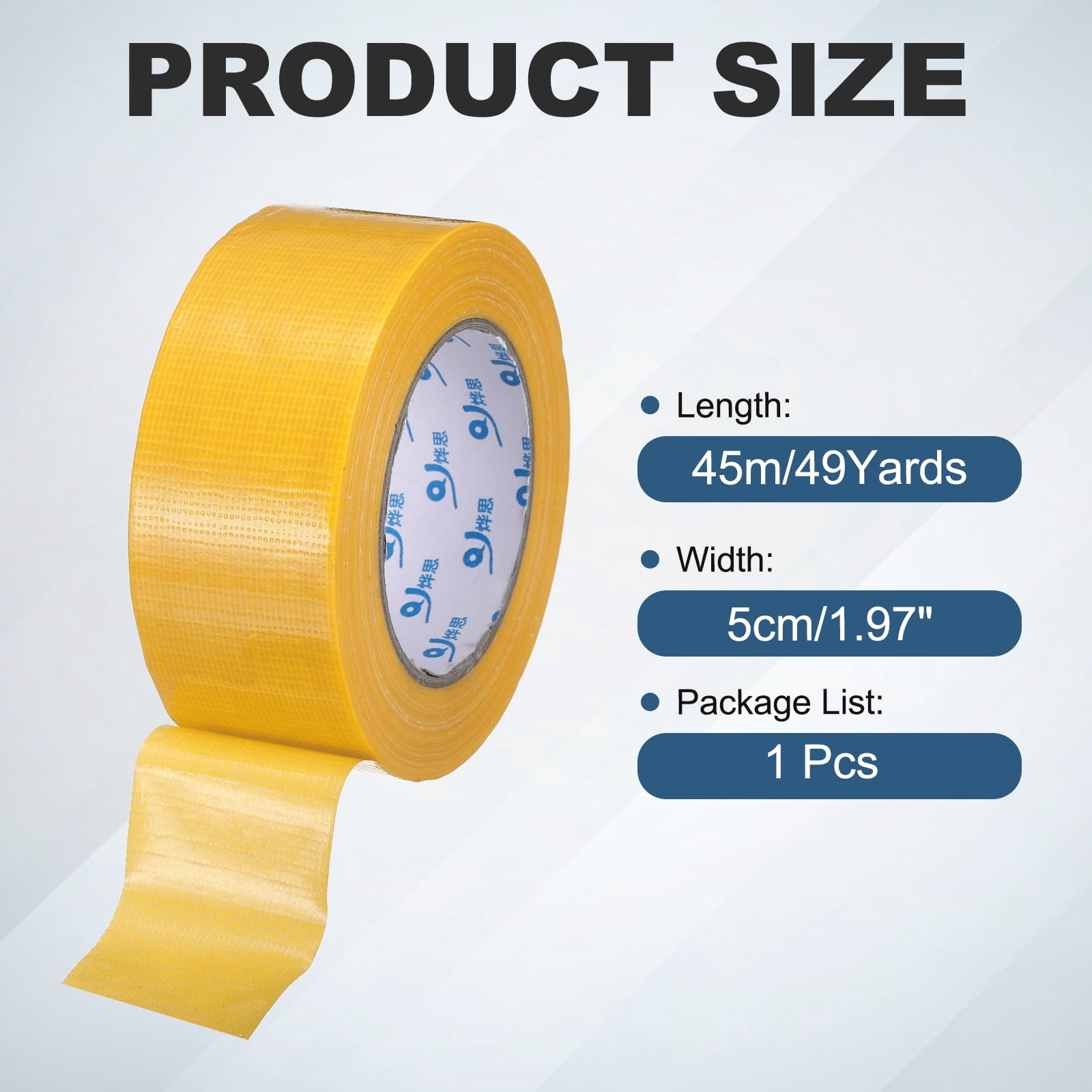 Uxcell Duct Tape (1.97 Inch x 49 Yards, Yellow) Heavy Duty Industrial Duct Tape Easy Use Strong Adhesive No Residue, for Repairs Crafts Projects Home Improvement