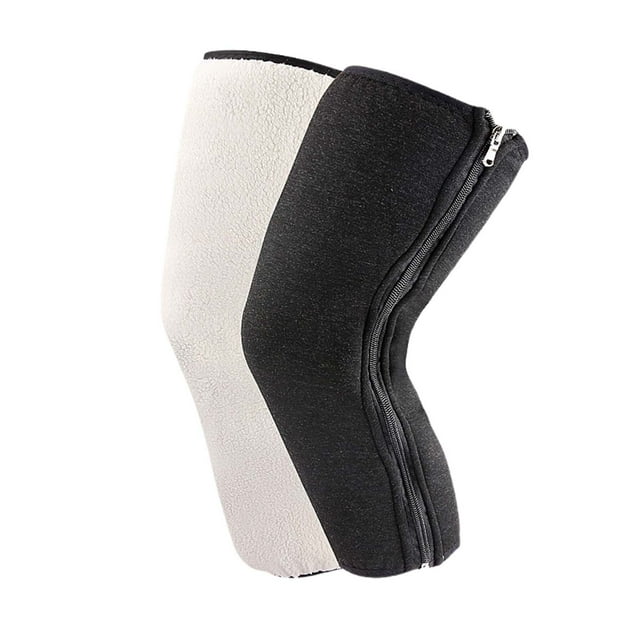Winter Thermal Knee Warmers Double Layer Velvet Soft Leg Protectors with Full Coverage and Zipper Closure for Comfort