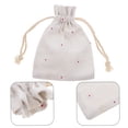 thumbnail image 4 of CIMAXIC Wedding 20pcs Multifunctional Small Linen Bags Burlap Drawstring Bag Gift Jewelry Pouch for Wedding Party 9 * 12cm (White Daisy Pattern),4.72"X3.54"X0.04", 4 of 5