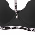 thumbnail image 5 of EaskTriop Wireless Bras for Women - Seamless Ribbed Push Up Bralette No Underwire Supportive Everyday Comfort T-Shirt Bra Letter Print, 5 of 6