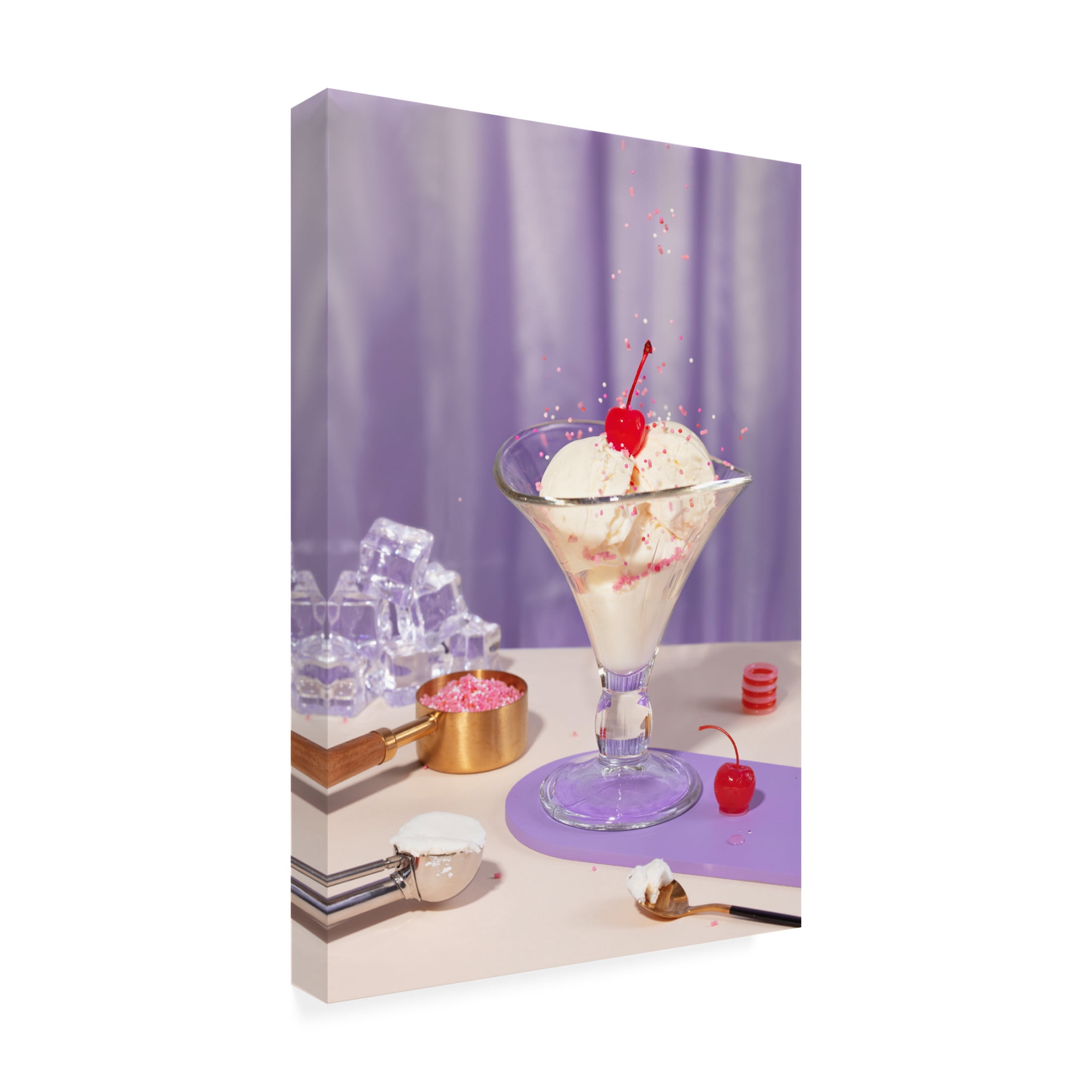 Canvas Wall Art - Julia Ramiro 'Icecream 1' Wall Art for Living Room, Bedroom, or Office D?cor by Trademark Fine Art - 30 x 47 Inches