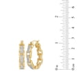 thumbnail image 4 of Forever Facets Diamond Accent Chunky Link Hoop Earrings in Two-Tone Rhodium over Bronze, Adult Female, 4 of 6