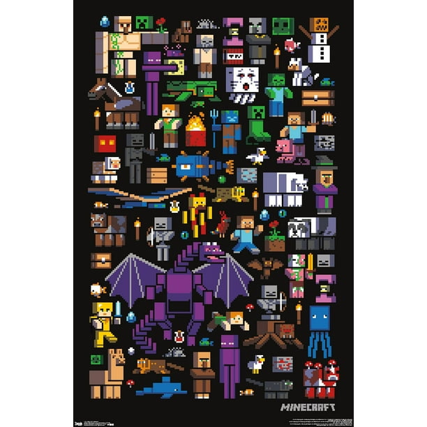 Póster de pared Trends International Minecraft Mobbery, 22 x 34 cm