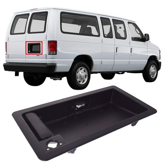munirater Rear Cargo Door Handle License Plate Tag Bracket Replacement for 1992-2007 Ford Van E150 E250 E350 FO1820100