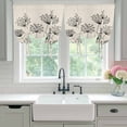 thumbnail image 4 of Farmhouse Dandelion Balloon Curtains for Windows, Bedroom Curtains 54 Inch Length, Spring Modern Country Flower Black Beige Tie Up Curtains Panels Thermal Insulated Bathroom Curtains Window 42"x54", 4 of 8