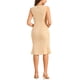 thumbnail image 3 of INSPIRE CHIC Vestido de cuerpo ajustado sin mangas de tweed con cuello barco para mujer elegante en naranja S, 3 of 6