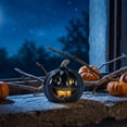 thumbnail image 4 of Floleo Glowing Ceramic Pumpkin Light – LED Lit Jack O Lantern Figurine Tabletop Decor for Fall Halloween Thanksgiving, Hollow Carved Design for Indoor Outdoor Home Party Display, 4 of 7