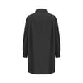 thumbnail image 6 of Women's Long Sleeve Button Up Lapel V Neck Shirts High Low Hem Casual Loose Spring Trendy Solid Color Tops Blouses Black,XL, 6 of 6
