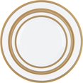 thumbnail image 2 of PLASTICPRO Elegant Plastic Dinner Plates White Gold Symmetry Plastic Silverware, 128 Pack, 2 of 6