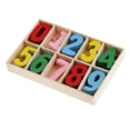 thumbnail image 3 of 60 Piezas Multicolor de Madera 0-9 Número árabe Piezas en Caja para Juguetes de Aprendizaje DIY Artesanías Partido Ornamento de Casa Macarena Número arábigo de madera, 3 of 8